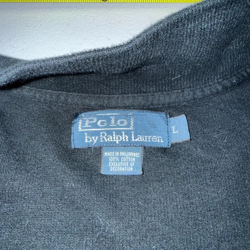 Polo Ralph Lauren Mens Black Pony Logo Zip-Up Mock-Neck Sweater Jacket